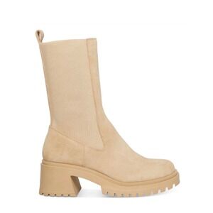 Steve Madden Hesitant Chelsea Lug Boots Sand Suede Platform Size 10 NWT